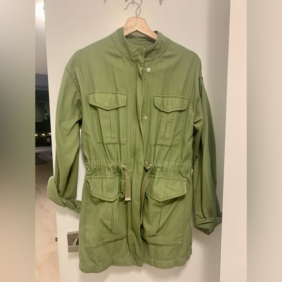 Unisex Green Canvas Utility Jacket - Picture 3 of 3